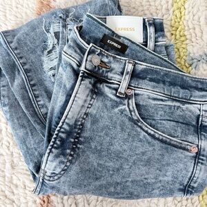 NWOT Express Women's High Super High Rise Blue Slim Jeans
